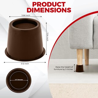 Foto 2 | Bed Risers Utopia Bedding, Paquete De 8 Unidades, Muebles Redondos De 7,6 Cm, Color Marrón - Venta Internacional.