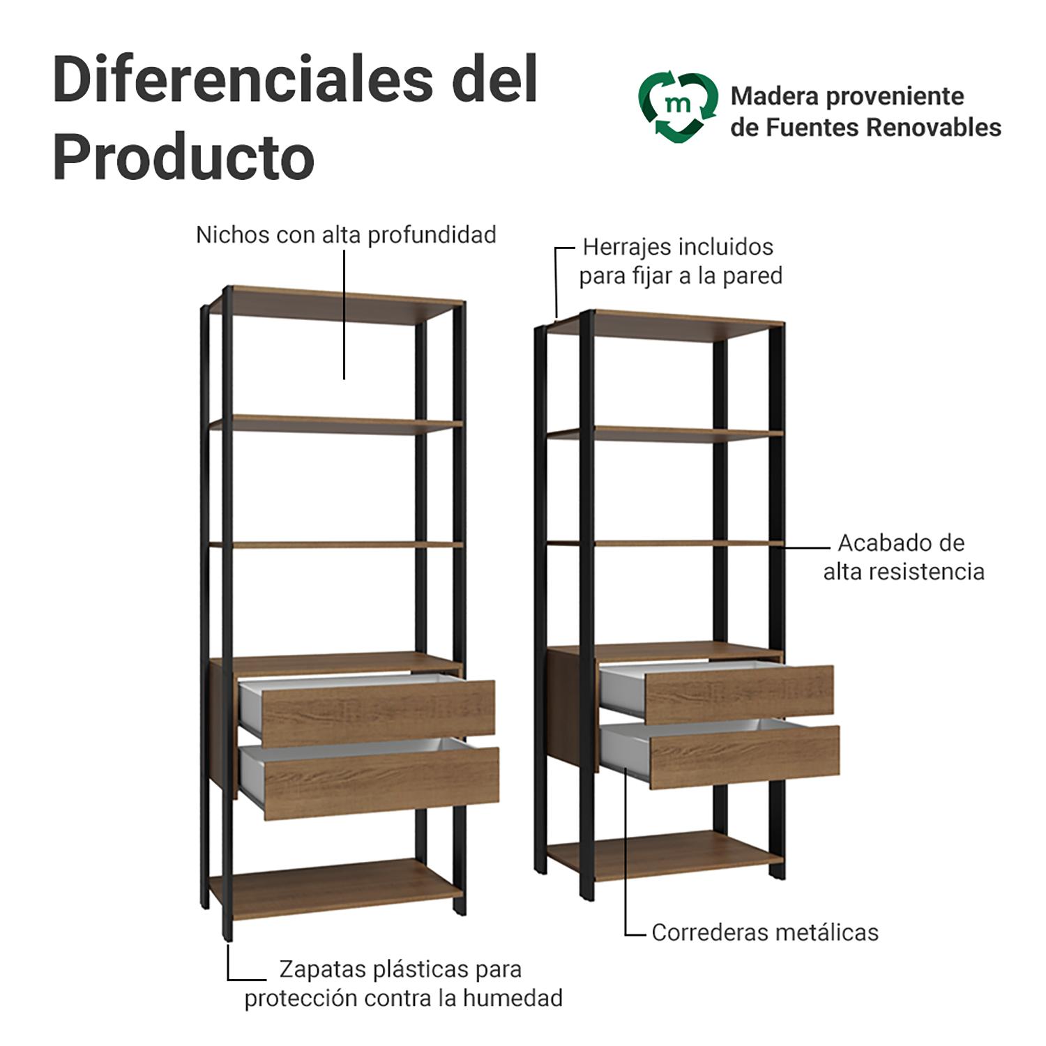 Foto 6 pulgar | Armario Organizador Multiuso Para Libros Madesa 140cm Mn