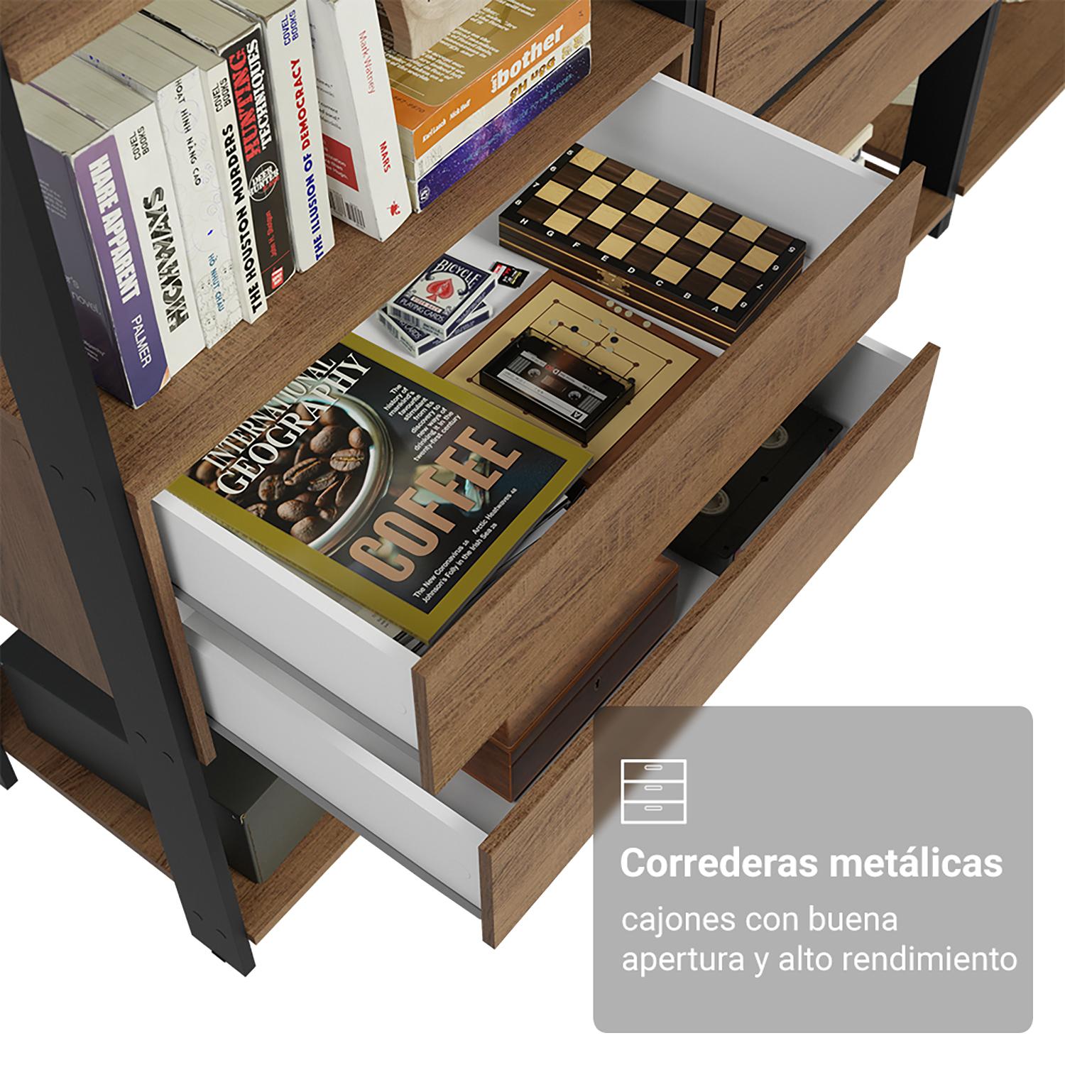 Foto 7 pulgar | Armario Organizador Multiuso Para Libros Madesa 140cm Mn