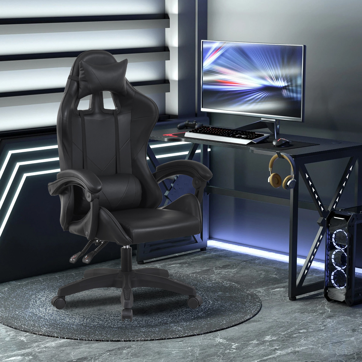 Foto 1 | Silla Gamer Mobi  Asher Negro Ergonómica