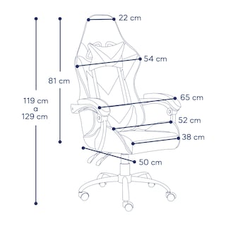 Foto 6 | Silla Gamer Mobi Asher Negro Con Rojo Ergonómica