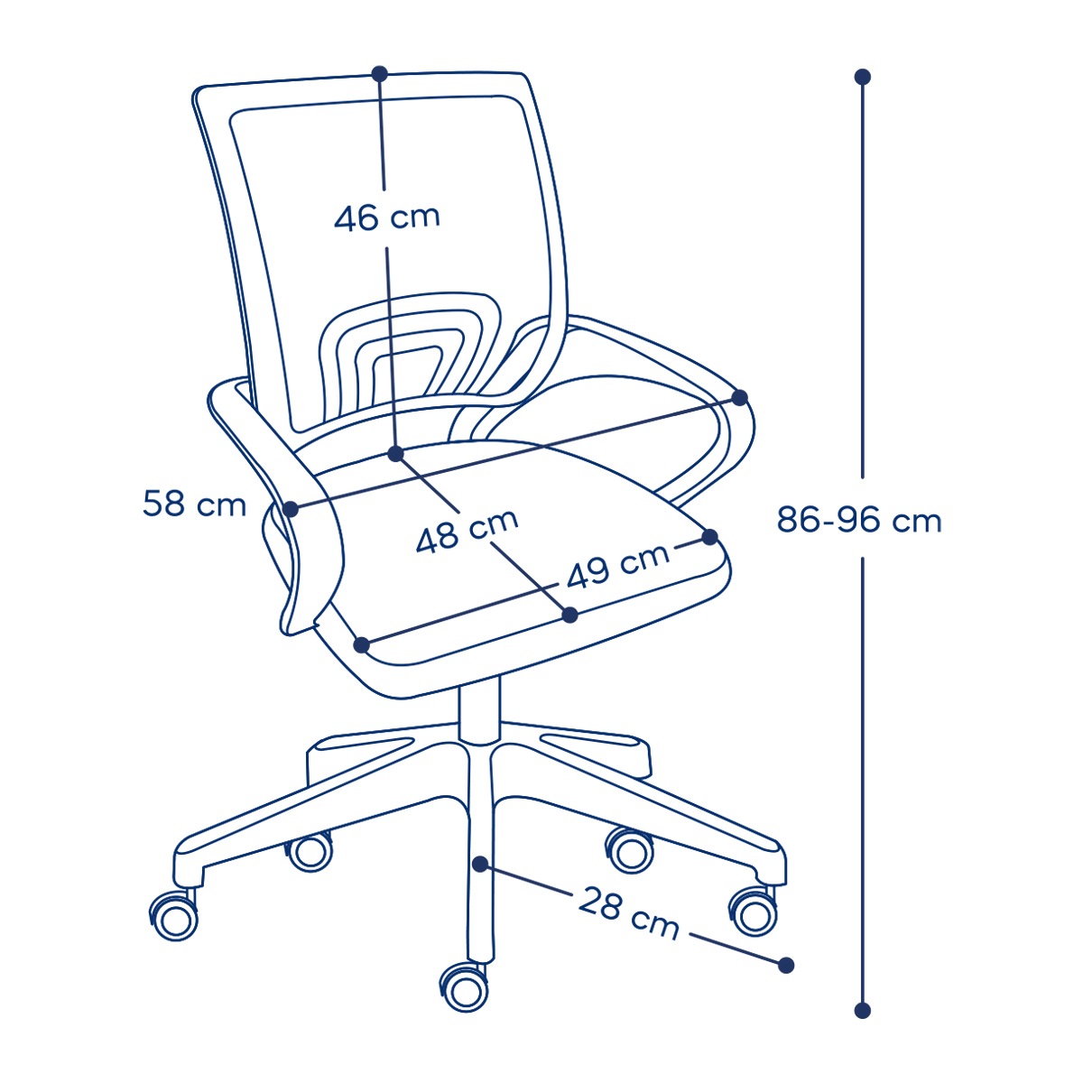 Foto 6 pulgar | Silla Mobi Freya Blanco Con Azul