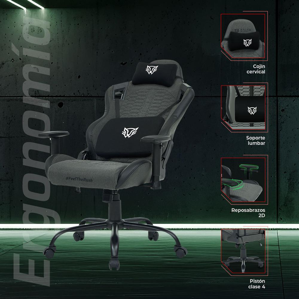 Foto 3 pulgar | Silla Gamer Balam Rush Thunder Max V7 Ergonomica Reclinable 180° 150kg Reposabrazos 2d Gris Br-940740