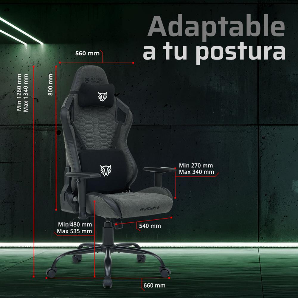 Foto 4 pulgar | Silla Gamer Balam Rush Thunder Max V7 Ergonomica Reclinable 180° 150kg Reposabrazos 2d Gris Br-940740