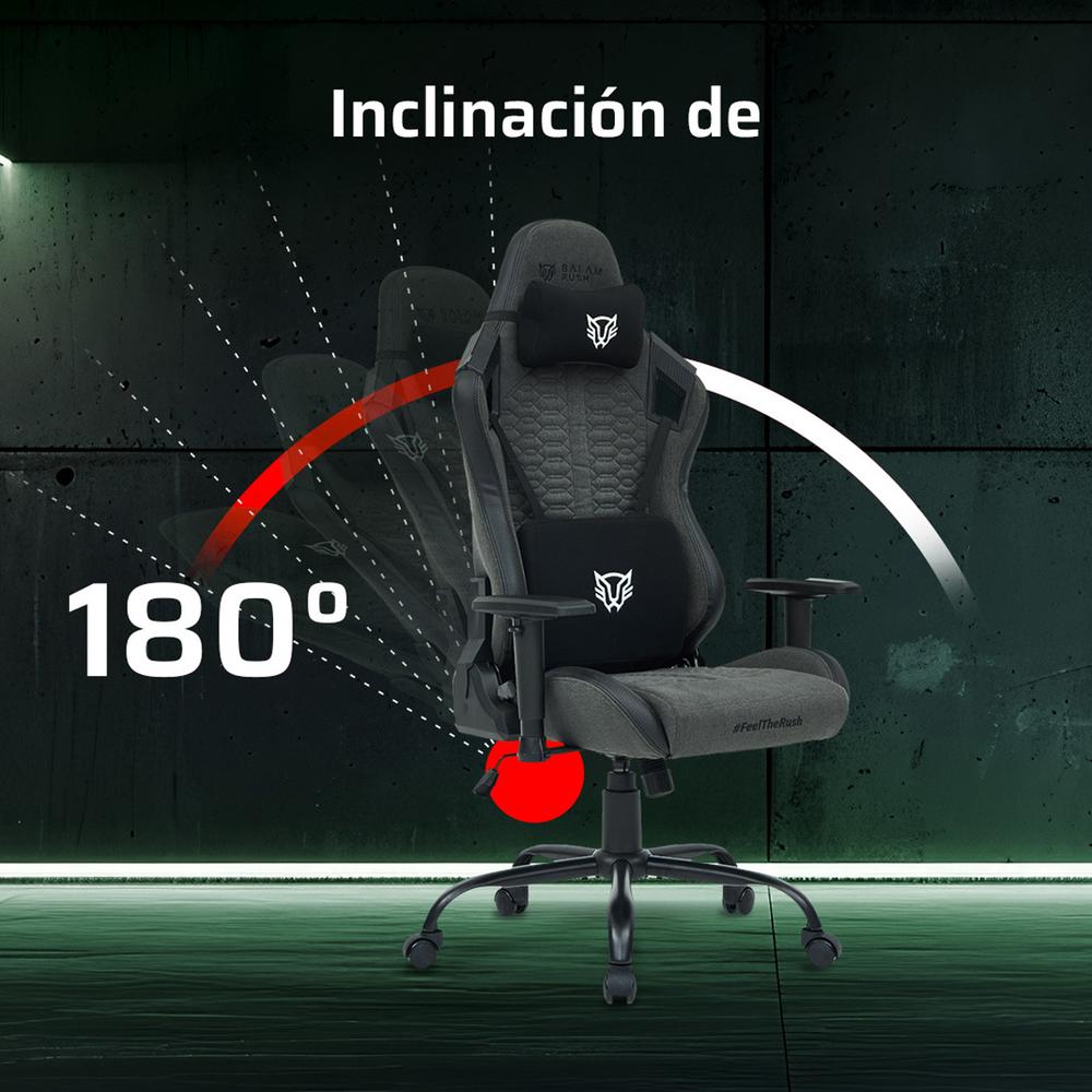 Foto 5 pulgar | Silla Gamer Balam Rush Thunder Max V7 Ergonomica Reclinable 180° 150kg Reposabrazos 2d Gris Br-940740