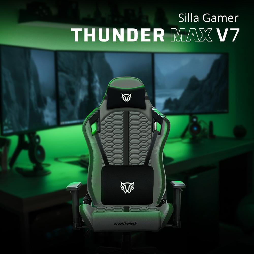 Foto 6 pulgar | Silla Gamer Balam Rush Thunder Max V7 Ergonomica Reclinable 180° 150kg Reposabrazos 2d Gris Br-940740