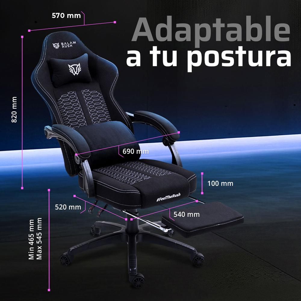 Foto 6 pulgar | Silla Balam Rush Reclinable Negra