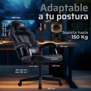 Foto 4 | Silla Gamer Balam Rush Force Super Z5 Ergonómica Reclinable 180° Negra