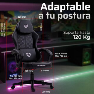 Foto 4 | Silla Gamer Balam Rush Force Max Z3 Ergonomica Reclinable 135° 120kg Piston Clase 3 Negro Br-940634