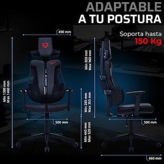 Foto 5 | Silla Gamer Balam Rush Bolt Rush Pa Ergonomica Reclinable 120° 150kg Reposabrazos 3d Piston Clase 4 Negro Br-940528
