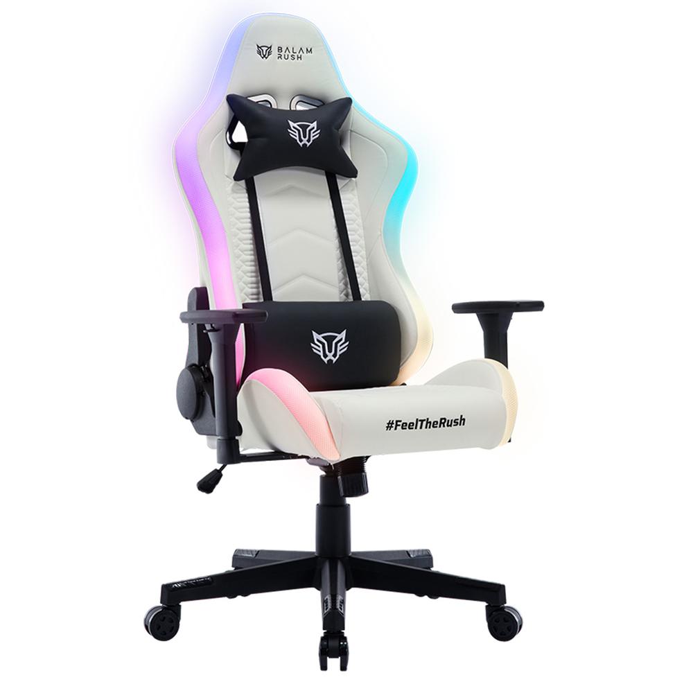 Foto 2 pulgar | Silla Gamer Balam Rush Lightning V2 Rgb Reclinable 3d Piston Clase 4 Blanco Br-940573