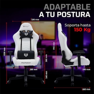 Foto 4 | Silla Gamer Balam Rush Lightning V2 Rgb Reclinable 3d Piston Clase 4 Blanco Br-940573