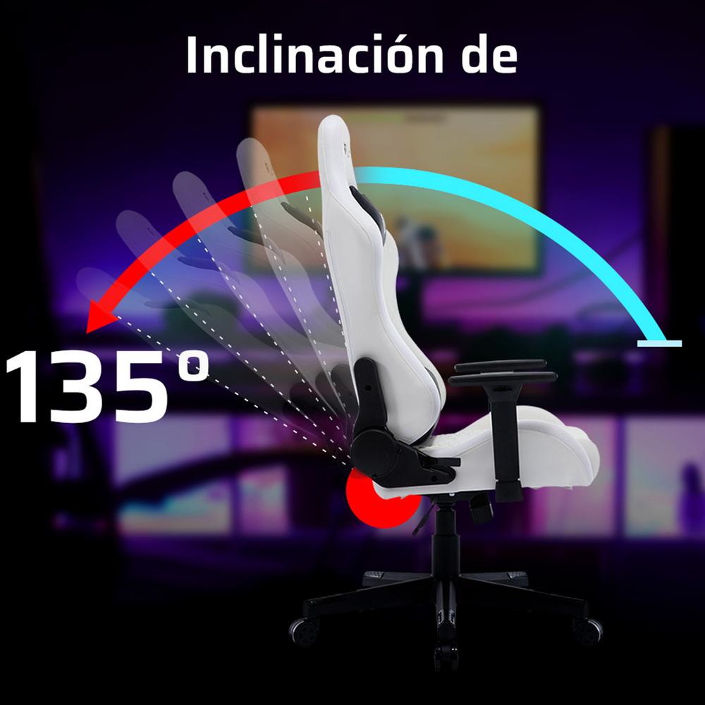 Foto 6 pulgar | Silla Gamer Balam Rush Lightning V2 Rgb Reclinable 3d Piston Clase 4 Blanco Br-940573