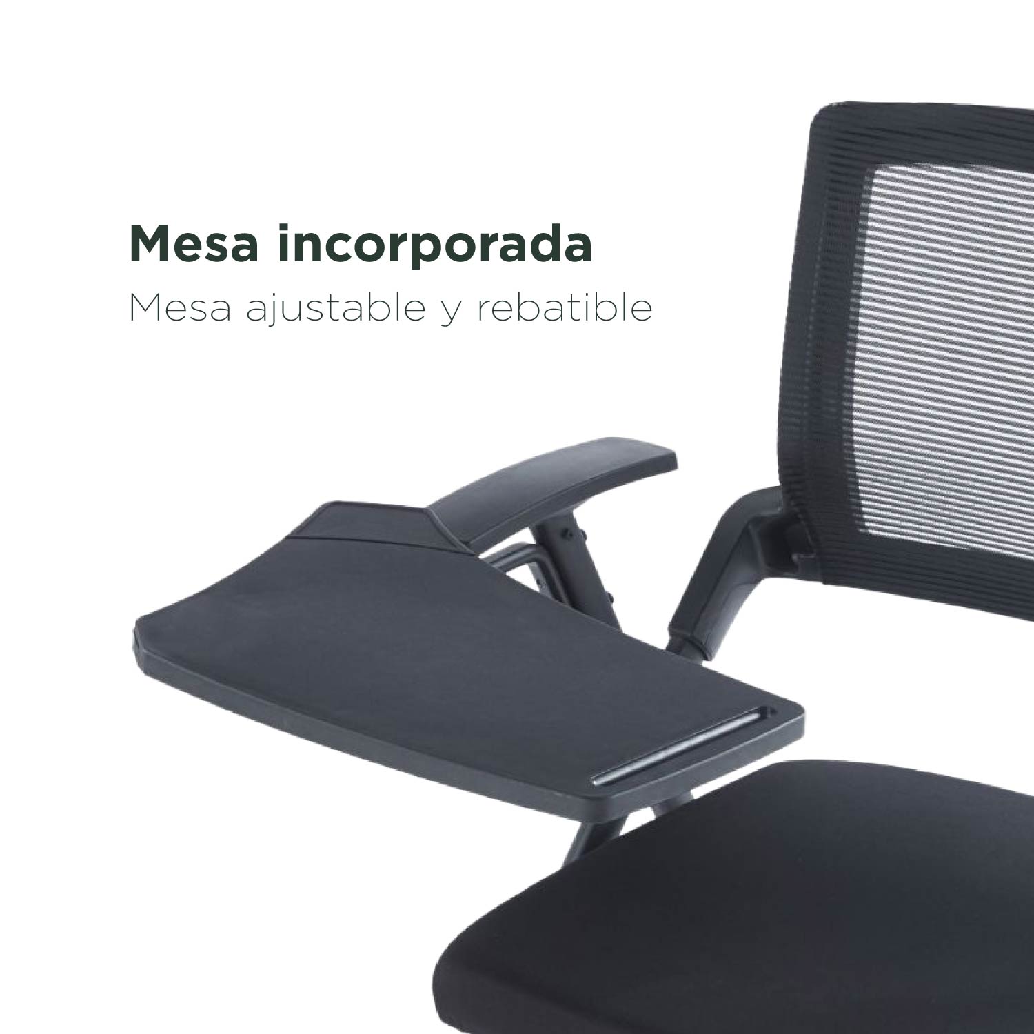 Foto 5 pulgar | Set 3 Sillas Universitarias Ergonomus Con Pupitre Negras