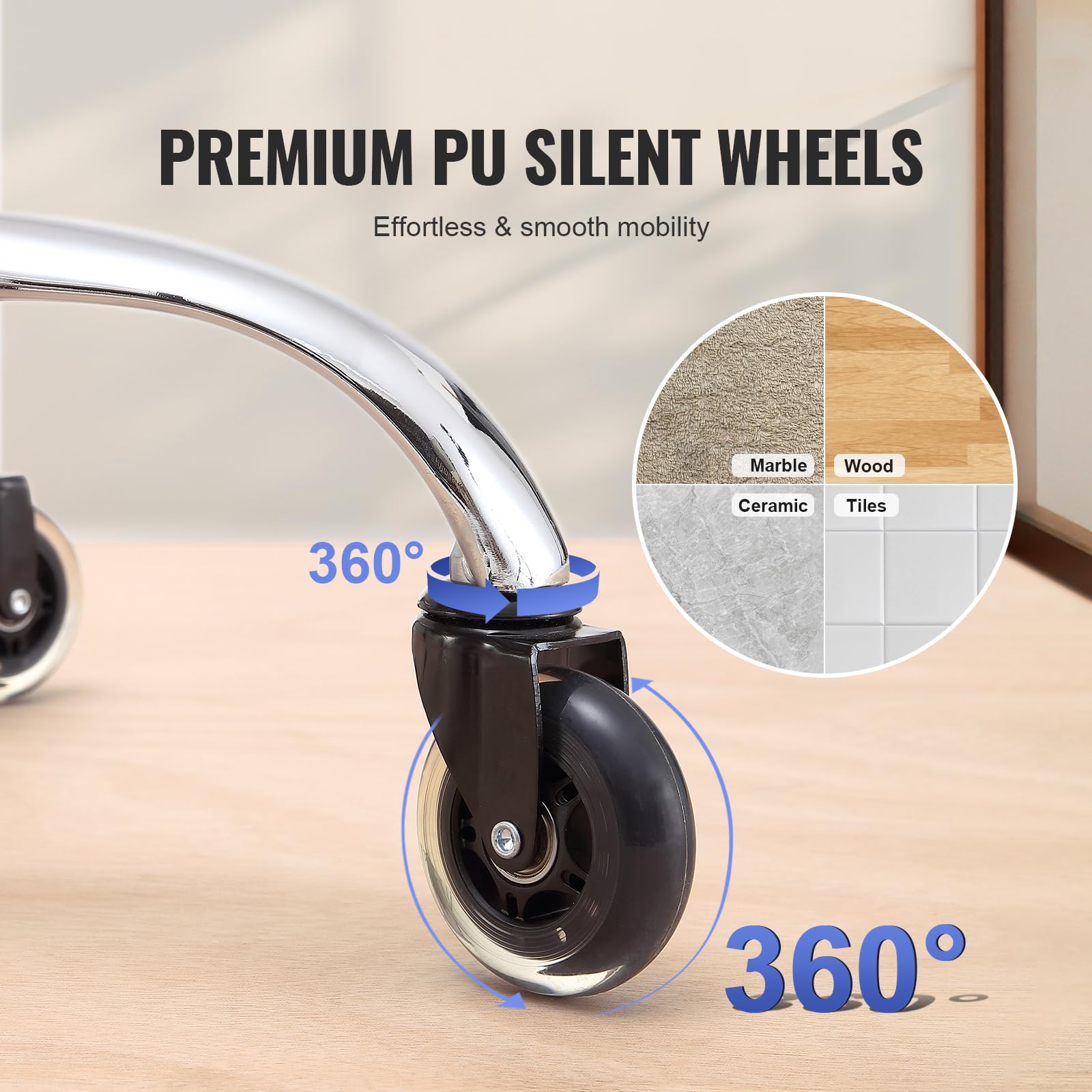 Foto 6 pulgar | Silla De Oficina Vevor Reclinable Con Reposapiés De Piel Sintética Blanca - Venta Internacional.