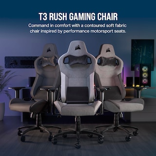 Foto 2 | Silla Para Videojuegos Corsair T3 Rush Fabric 2023 Con Cojín Cervical Gris - Venta Internacional.
