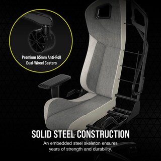 Foto 4 | Silla Para Videojuegos Corsair T3 Rush Fabric 2023 Con Cojín Cervical Gris - Venta Internacional.