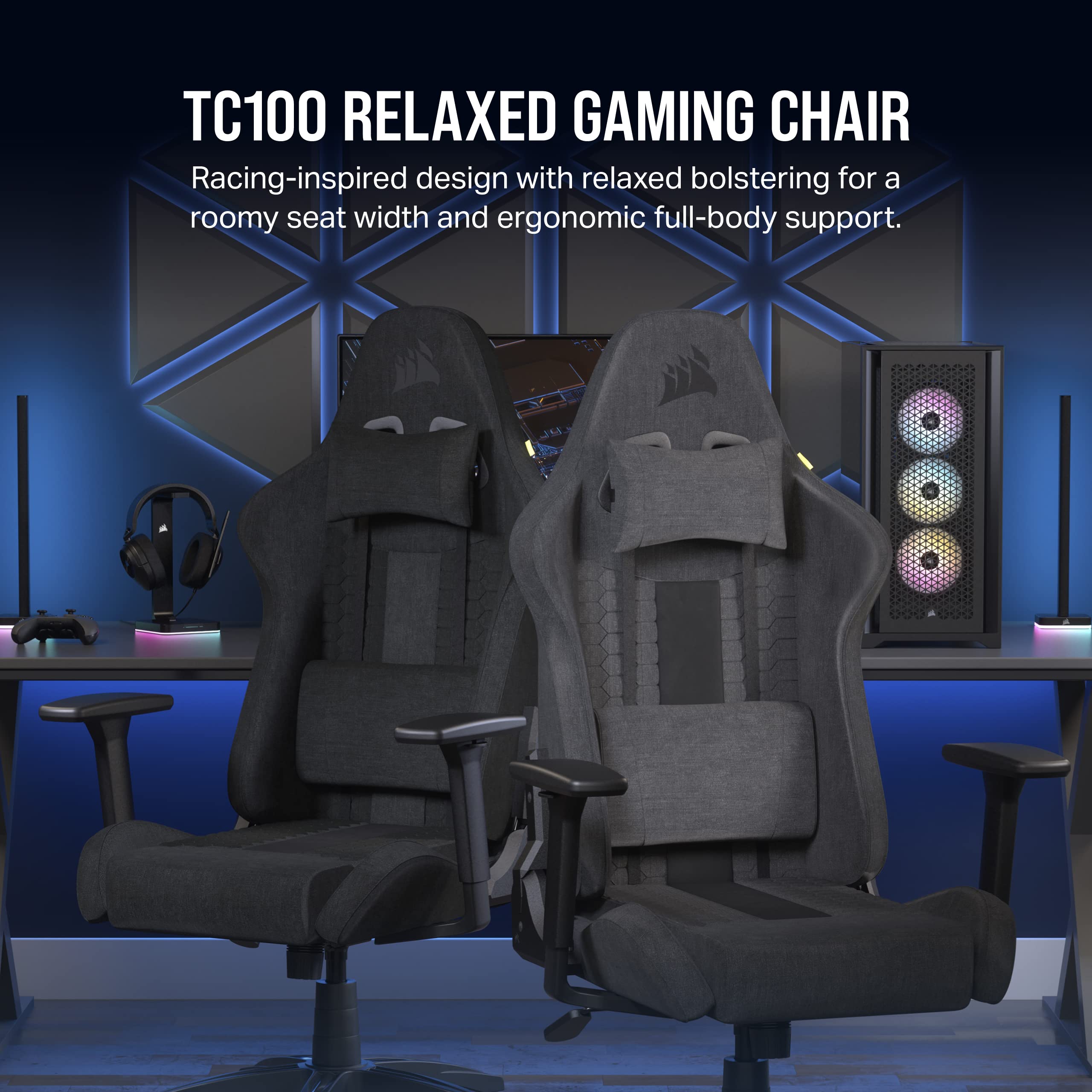 Foto 4 pulgar | Silla Gaming Corsair Tc100 Relaxed De Tela Gris/negra - Venta Internacional.