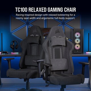 Foto 3 | Silla Gaming Corsair Tc100 Relaxed De Tela Gris/negra - Venta Internacional.