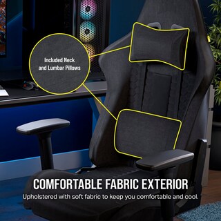 Foto 4 | Silla Gaming Corsair Tc100 Relaxed De Tela Gris/negra - Venta Internacional.