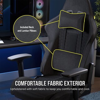 Foto 7 | Silla Gaming Corsair Tc100 Relaxed De Tela Gris/negra - Venta Internacional.