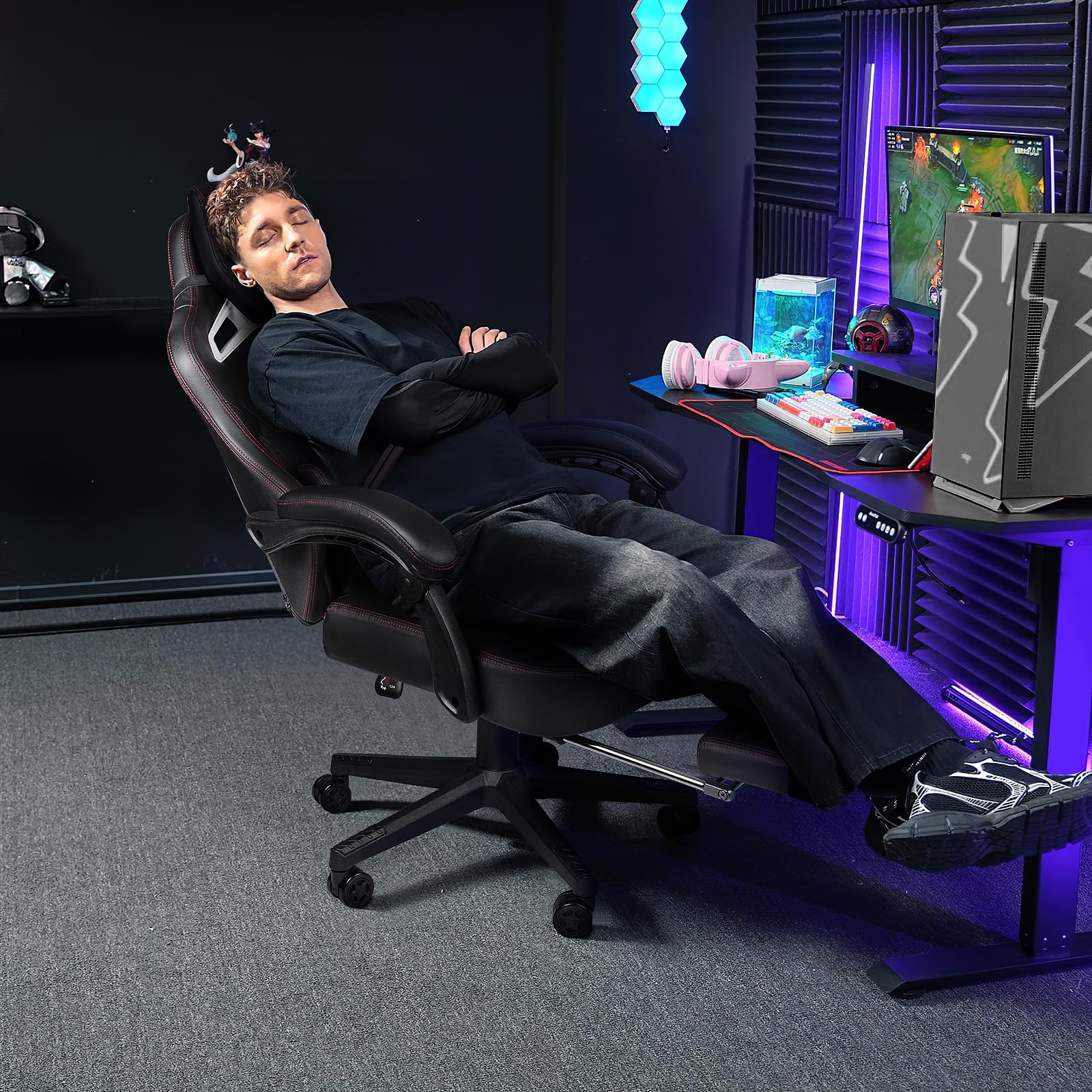 Foto 3 pulgar | Silla Para Videojuegos Vitesse, Grande Y Alta, 181 Kg, Con Reposapiés, Tapa De 400 Libras. - Venta Internacional.