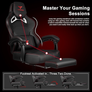 Foto 6 | Silla Para Videojuegos Vitesse, Grande Y Alta, 181 Kg, Con Reposapiés, Tapa De 400 Libras. - Venta Internacional.