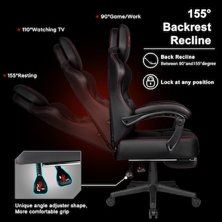 Foto 7 | Silla Para Videojuegos Vitesse, Grande Y Alta, 181 Kg, Con Reposapiés, Tapa De 400 Libras. - Venta Internacional.