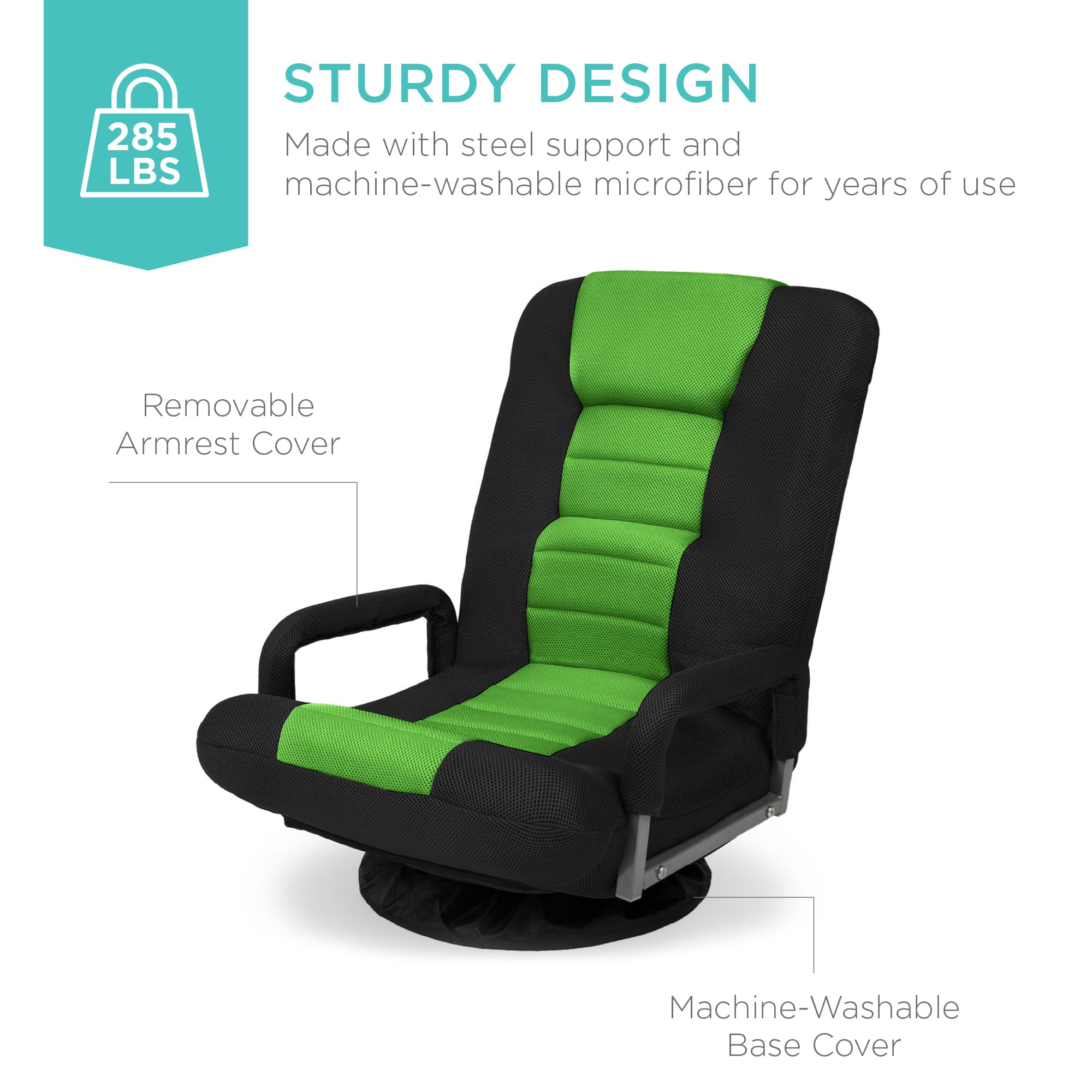 Foto 6 pulgar | Silla Para Videojuegos Best Choice Products, Gira 360° Con Soporte Lumbar - Venta Internacional.