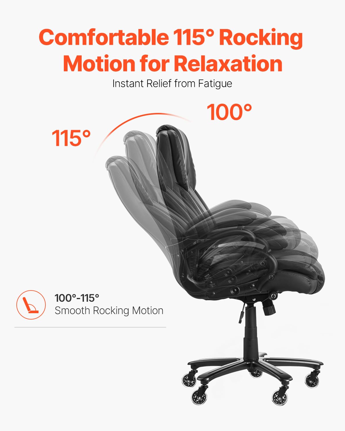 Foto 4 pulgar | Silla De Oficina Vevor Executive Con Capacidad Para 500 Libras Y Soporte Lumbar - Venta Internacional.