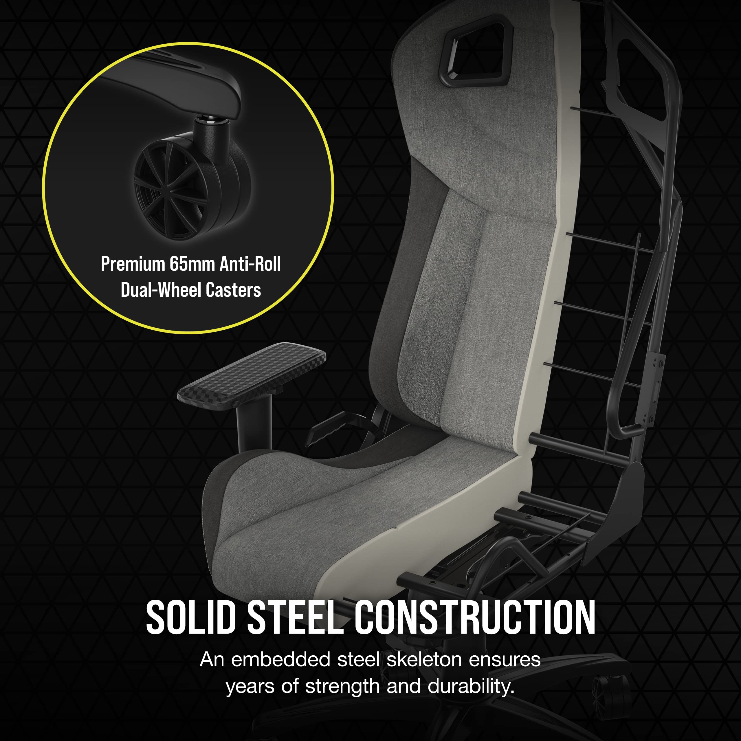 Foto 5 pulgar | Silla Para Videojuegos Corsair T3 Rush Fabric 2023 Con Cojín Para El Cuello - Venta Internacional.