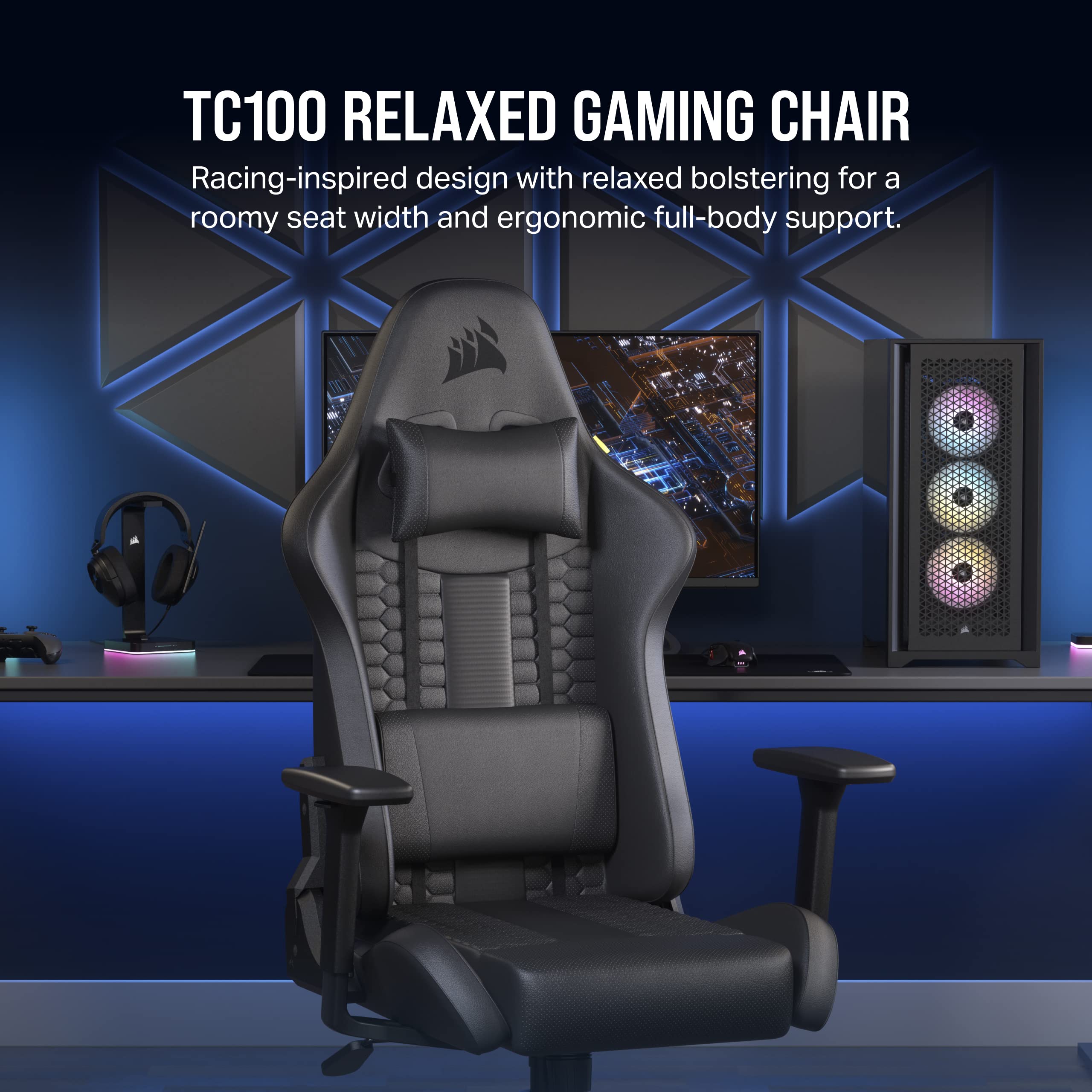 Foto 3 pulgar | Silla Para Juegos Corsair Tc100 Relaxed Negra De Piel Sintética - Venta Internacional.