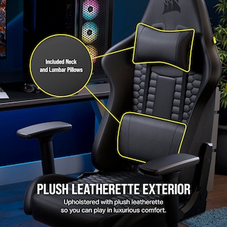 Foto 3 | Silla Para Juegos Corsair Tc100 Relaxed Negra De Piel Sintética - Venta Internacional.
