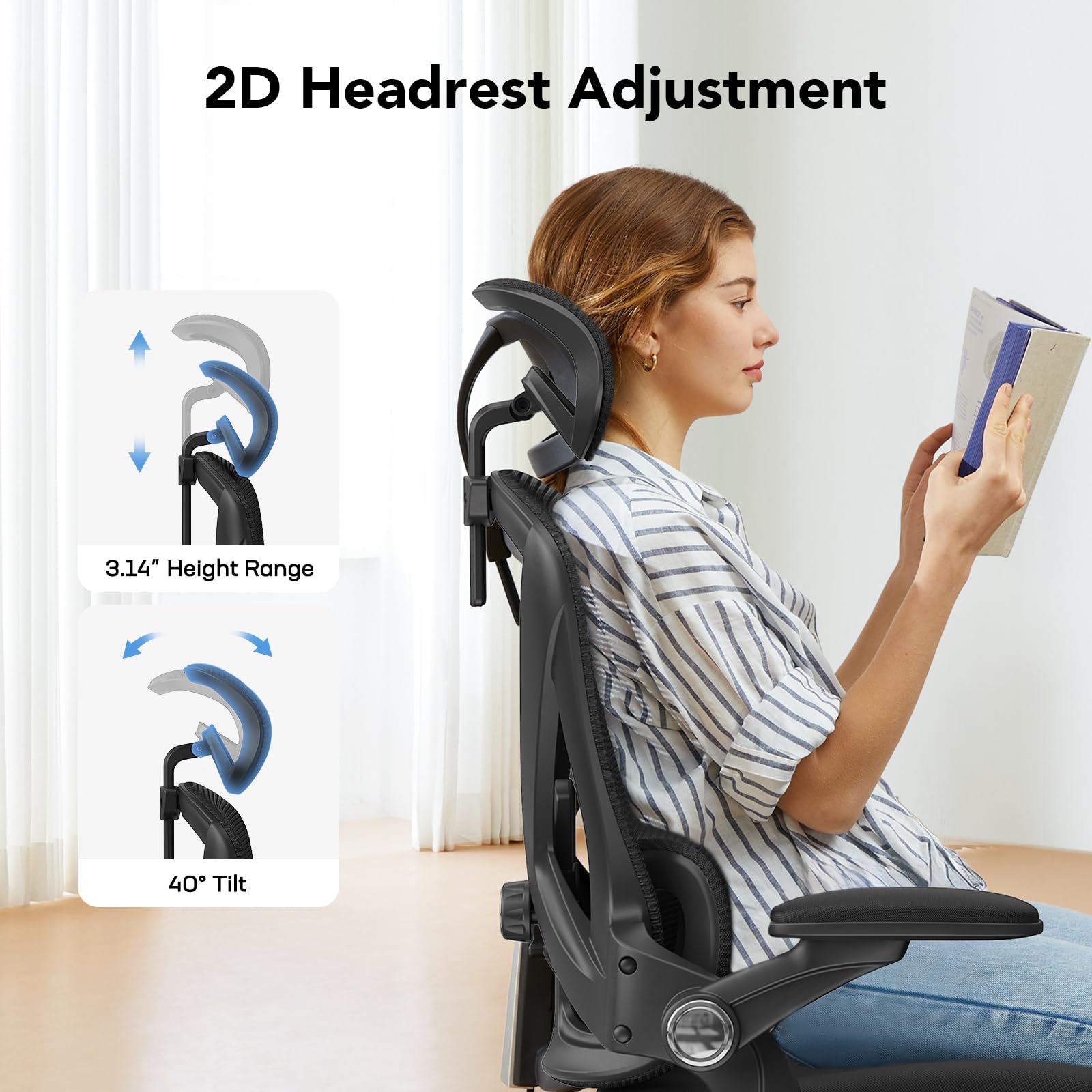 Foto 5 | Silla De Oficina Huanuo Ergonómica Con Respaldo Alto Y Soporte Lumbar - Venta Internacional.
