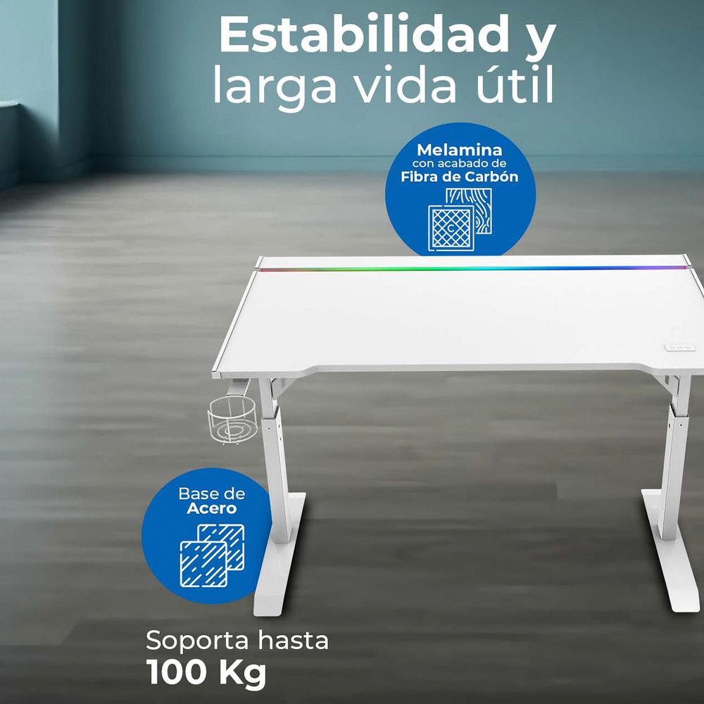 Foto 3 | Escritorio Acteck Ergo Desk Pro Ed757 Ergonimico Hasta 100kg 3 Ajustes De Altura Iluminación Rgb + P