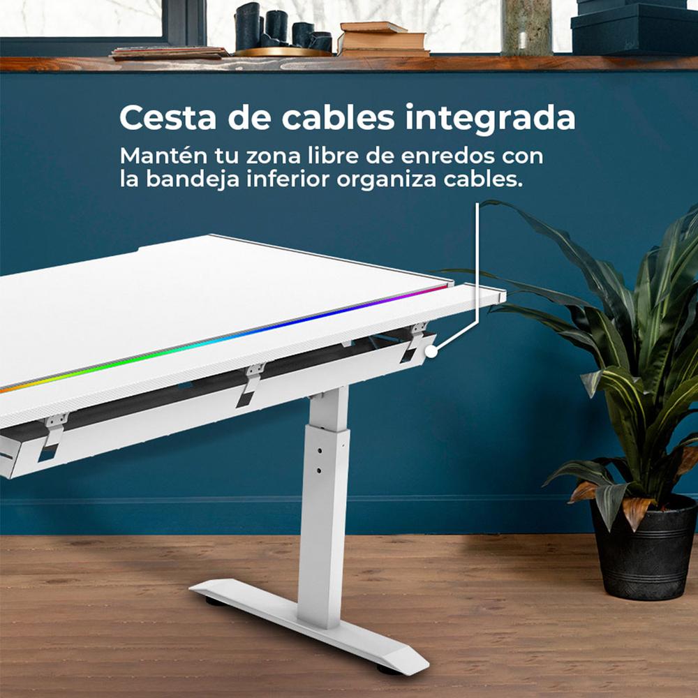 Foto 4 | Escritorio Acteck Ergo Desk Pro Ed757 Ergonimico Hasta 100kg 3 Ajustes De Altura Iluminación Rgb + P