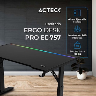 Foto 3 | Escritorio Acteck Ergo Desk Pro Ed757 Ergonimico Hasta 100kg 3 Ajustes De Altura Iluminación Rgb + P