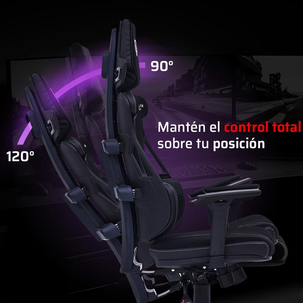 Foto 4 pulgar | Silla Gamer Balam Rush Bolt Rush Pt Ergonomica Reclinable 120° 150kg Reposabrazos 3d Negro Br-940535