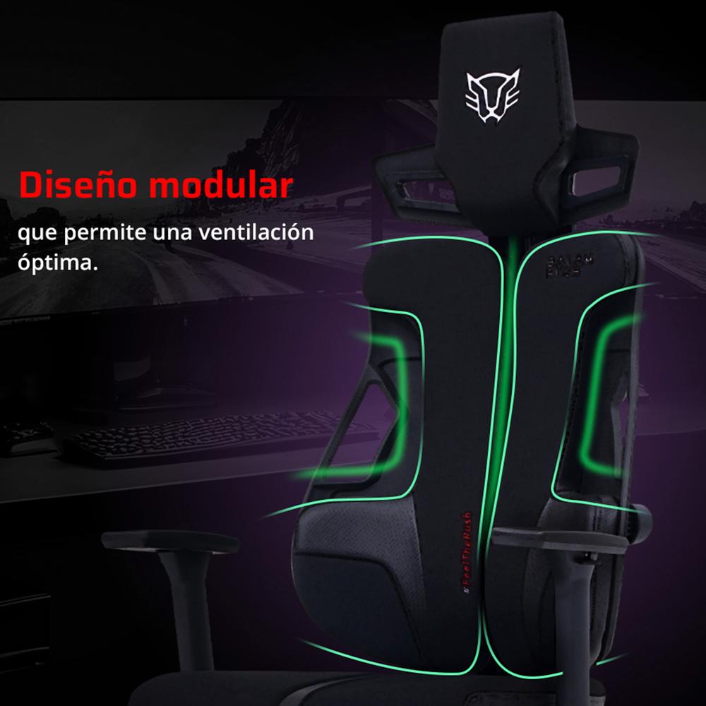 Foto 5 pulgar | Silla Gamer Balam Rush Bolt Rush Pt Ergonomica Reclinable 120° 150kg Reposabrazos 3d Negro Br-940535