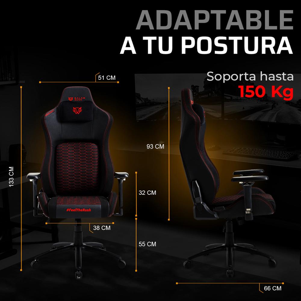 Foto 6 pulgar | Silla Gamer Balam Rush Ultimate Superb U7 Ergonomica Reclinable 135° 150kg Reposabrazos 4d Cojín Lum