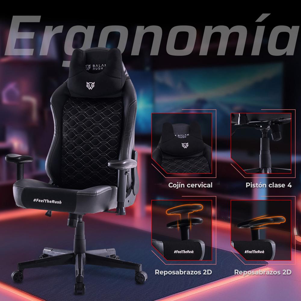 Foto 4 pulgar | Silla Gamer Balam Rush Thunder Euphoria V1 Ergonomica Reclinable 160° 150kg Reposabrazos 2d Cojín Ce
