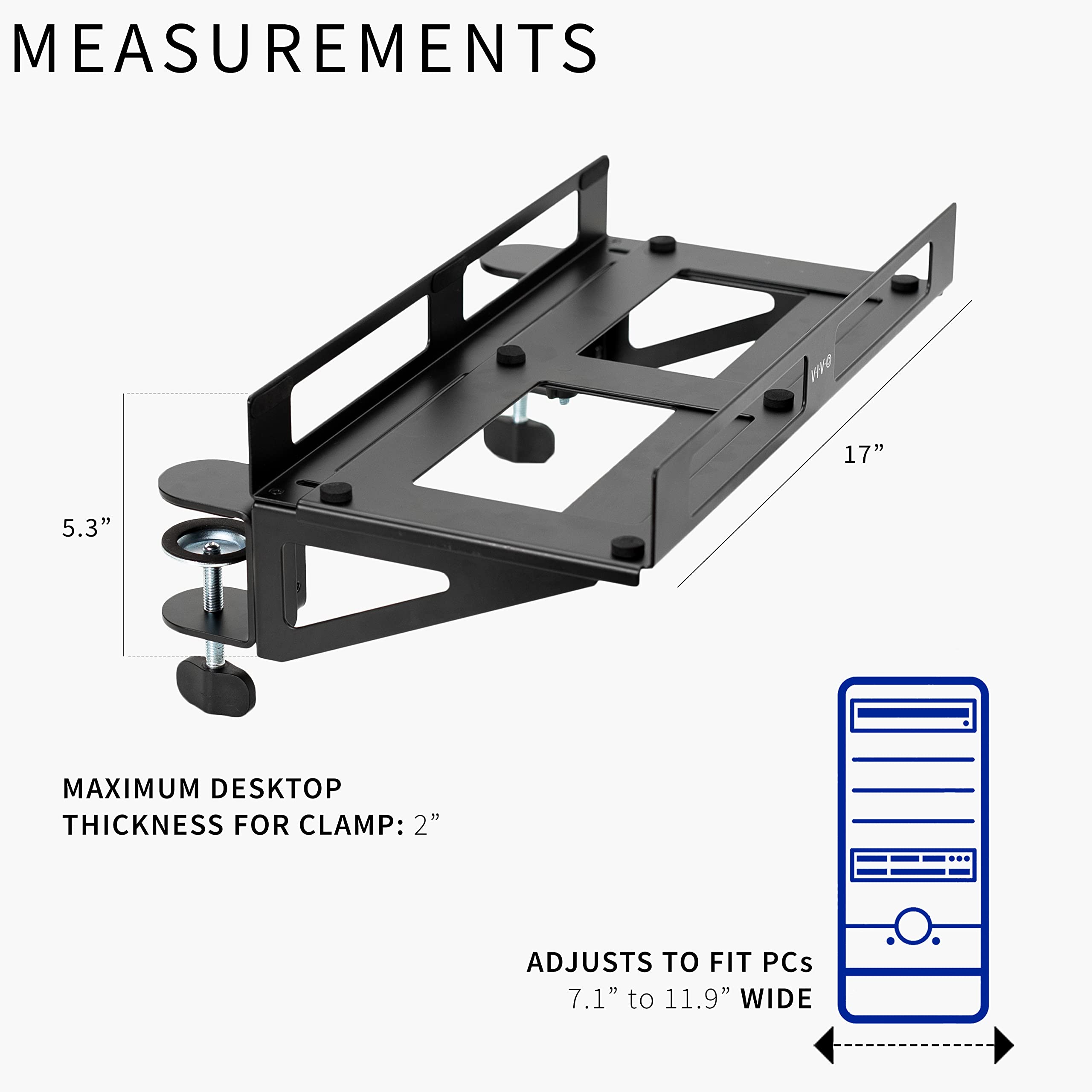 Foto 4 pulgar | Soporte De Escritorio Para Pc Vivo Mount-pc07g Extensor De Escritorio Con Abrazadera - Venta Internacional.