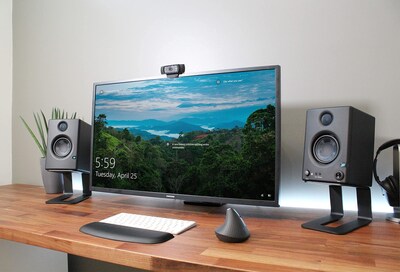 Foto 6 | Soportes De Altavoz De Escritorio Humancentric Para Altavoces De Escritorio Negros - Venta Internacional.