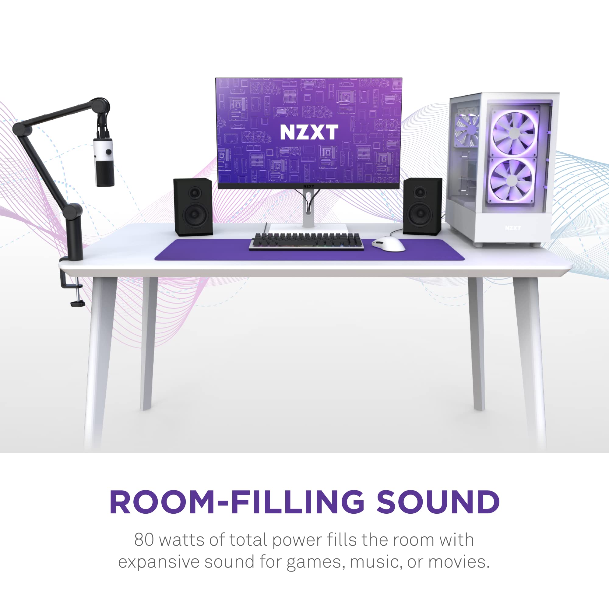 Foto 3 | Altavoces De Escritorio Para Juegos De Pc Nzxt Relay Ap-spkb2-us 80w - Venta Internacional.