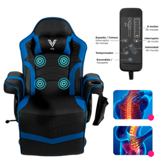 Foto 5 | Sillón Gamer Eléctrico Con Masaje Titan Azul
