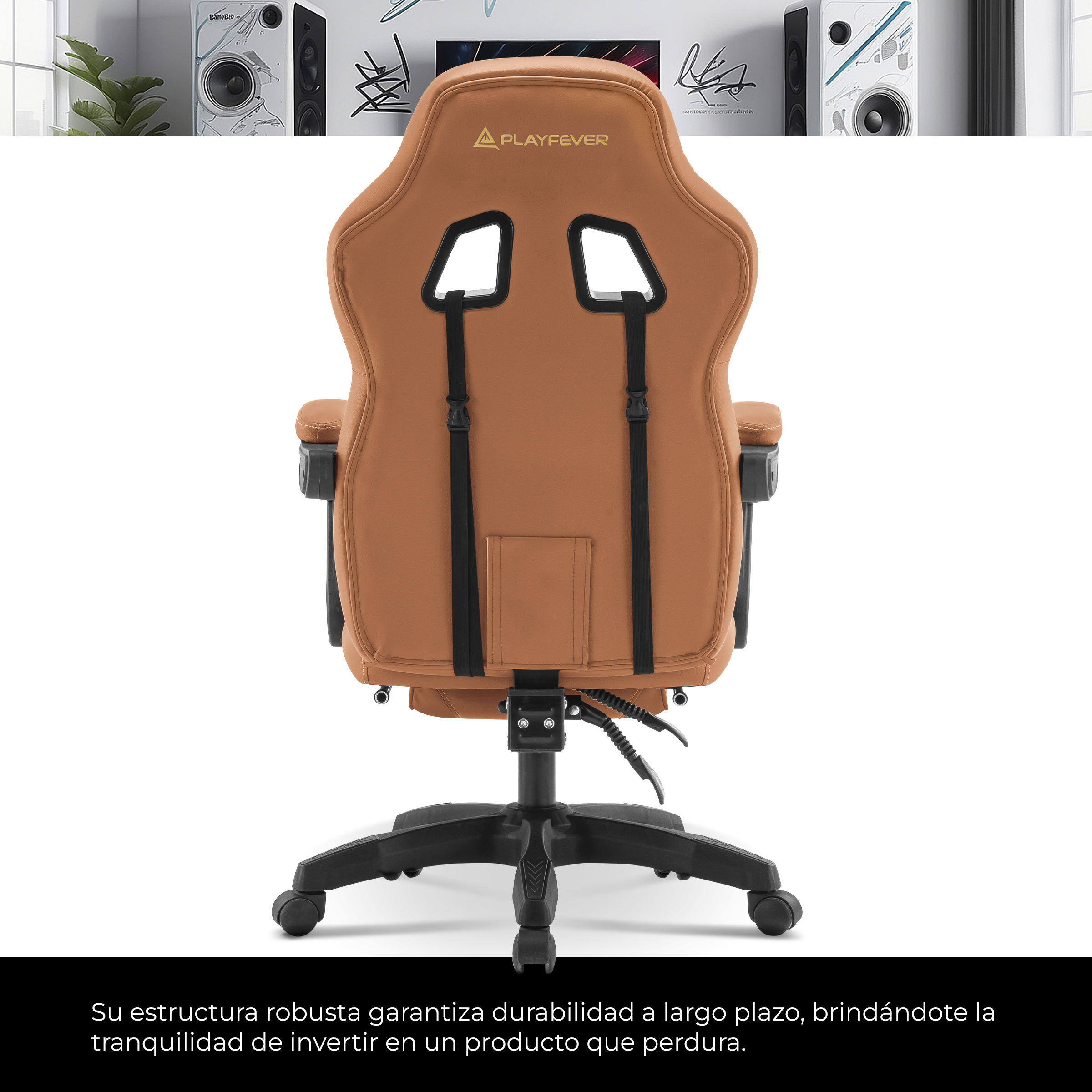 Foto 3 | Silla Gamer Playfever Omega Escritorio Ergonómica Reclinable Camel