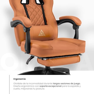 Foto 5 | Silla Gamer Playfever Omega Escritorio Ergonómica Reclinable Camel