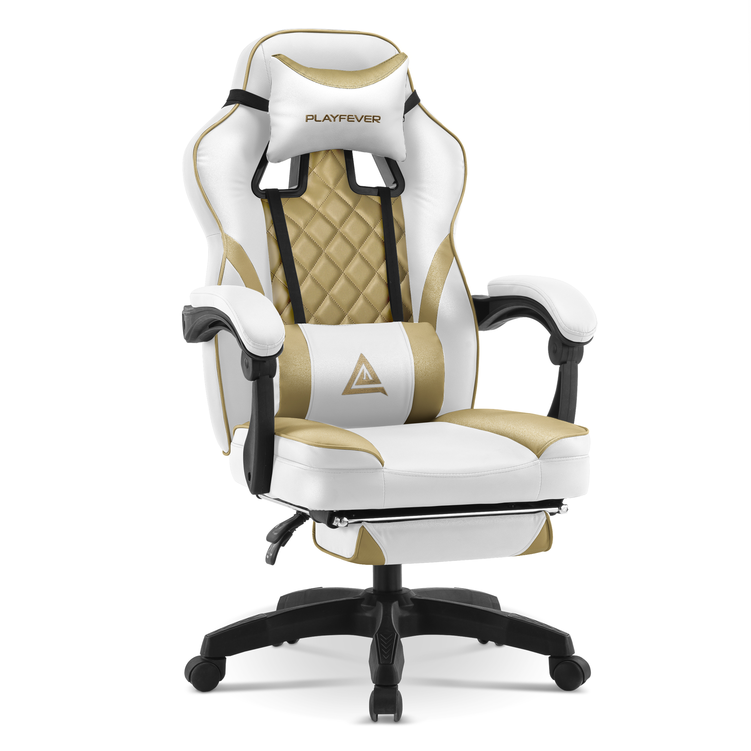 Silla Gamer Playfever Omega Escritorio Ergonómica Reclinable Dorado Perla