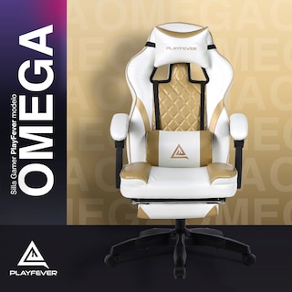 Foto 2 | Silla Gamer Playfever Omega Escritorio Ergonómica Reclinable Dorado Perla