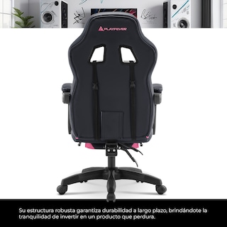 Foto 3 | Silla Gamer Playfever Omega Escritorio Ergonómica Reclinable Negro Rosa